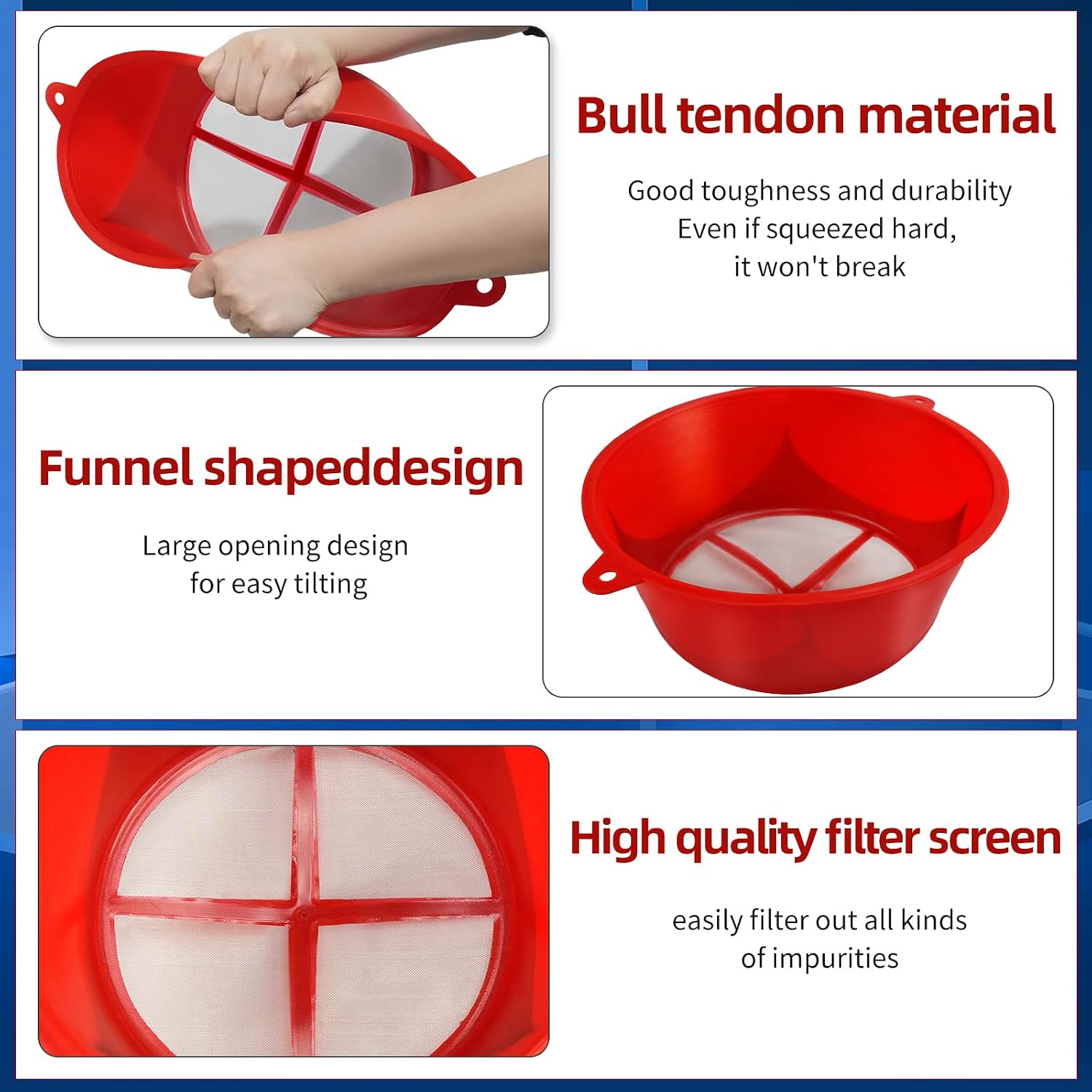 3 Pcs Paint Strainers Reusable Paint Filter 60 Mesh Steel Mesh Net Plastic Filter Cover Fit 5 Gallon Paint Bucket Cans for Filter Paint, Oil and Food