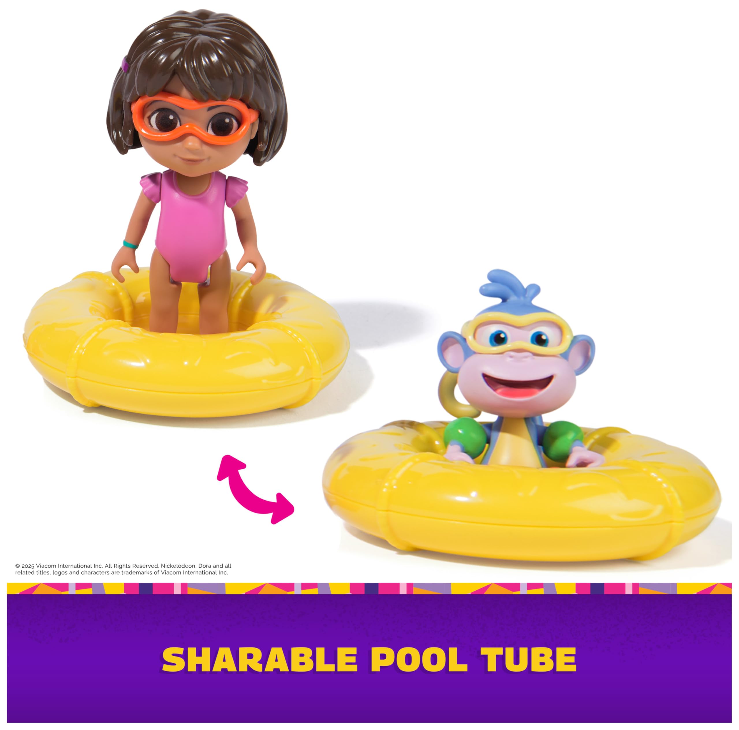 Dora, Splash-Splash Adventure Pack, with Dora & Boots Toy Figures & Accessories, Kids Toys for Girls & Boys Ages 3 and Up