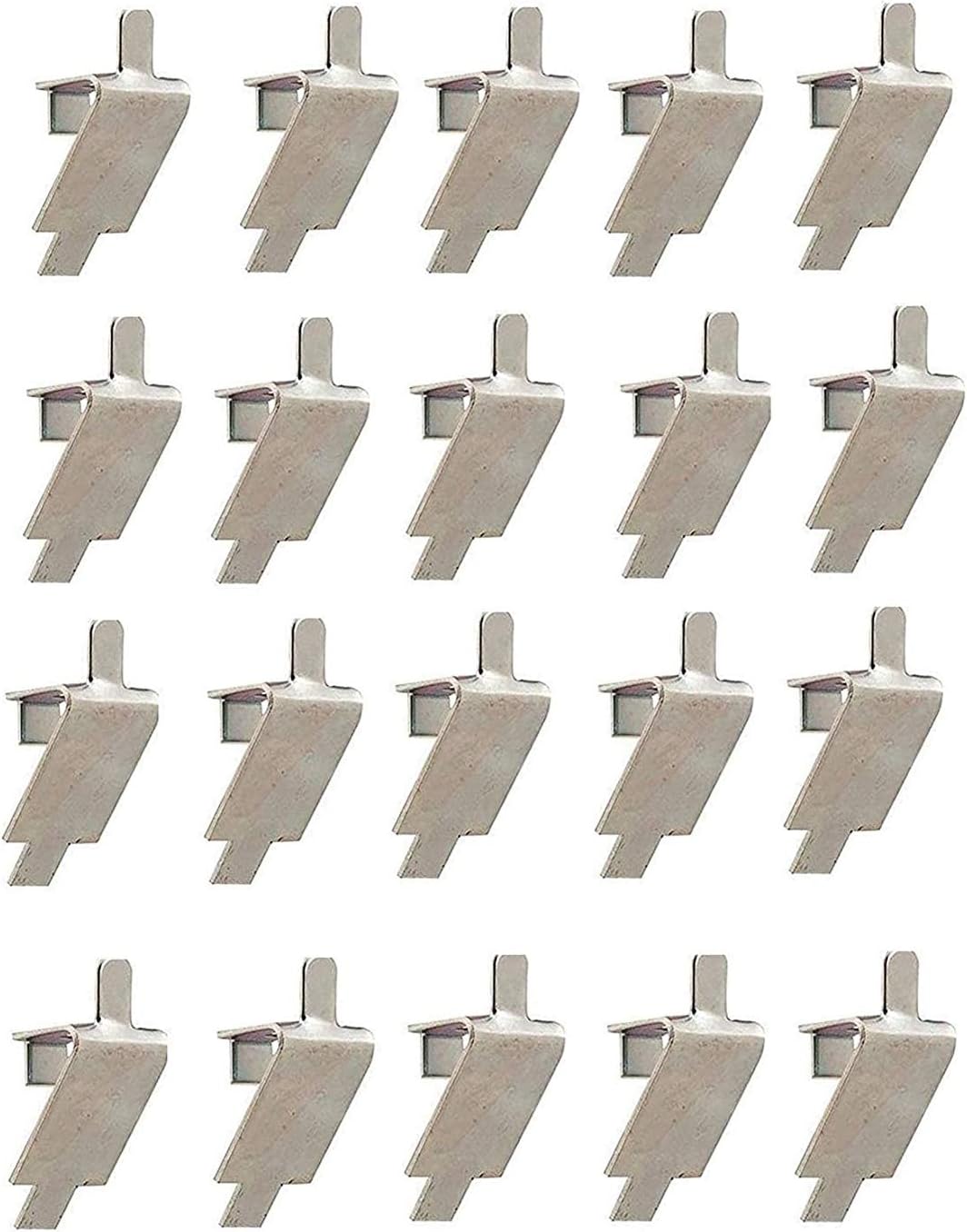 parts shop 344-08982-0 Stainless Steel Shelf Support, Pilaster Clip Square Slot（20 Pack)