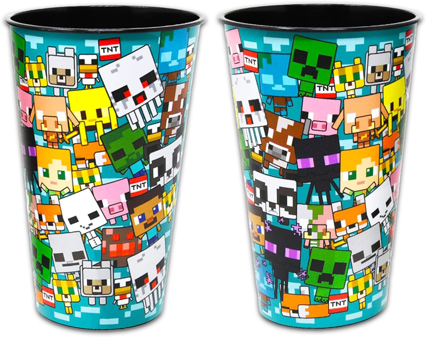 Minecraft Party Favor Cups 6 Pack Reusable Tumblers for Kids Bundle image 2
