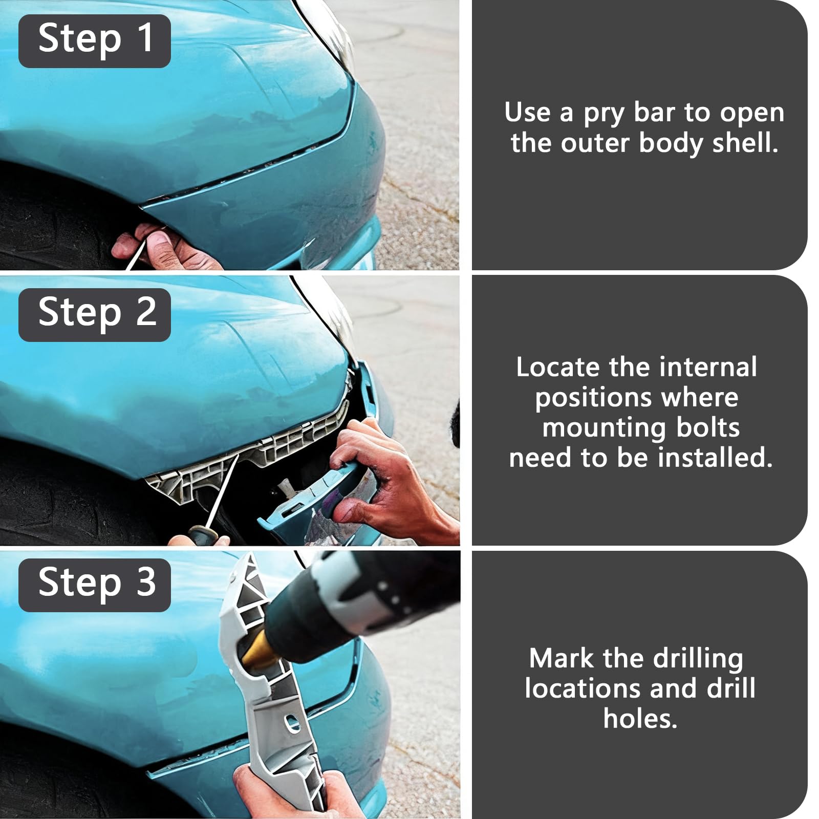 Packs of 8 Universal Aluminum Vehicle Hood Pins-Quick Release Lock Latch Bumper-License Plate Lock Clip，Quick Release Lock Latch Bumper，Diameter 1.25 inch(Black)