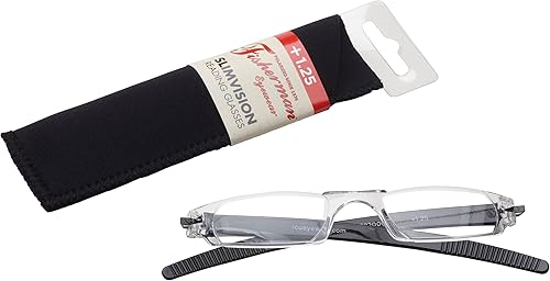 Fisherman Eyewear Slim Vision - Gafas de lectura sin llanta, color negro brillante disponible en Yaxa Peru