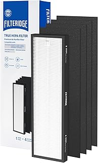 Germ Guardian Replacement Filter, Compatible with AC4300BPTCA, AC4825, AC4825E, AC4825DLX Air Purifier, H13 True HepaFilter Replacement, 1 H13 HEPA Filter + 4 Activated Carbon Filters