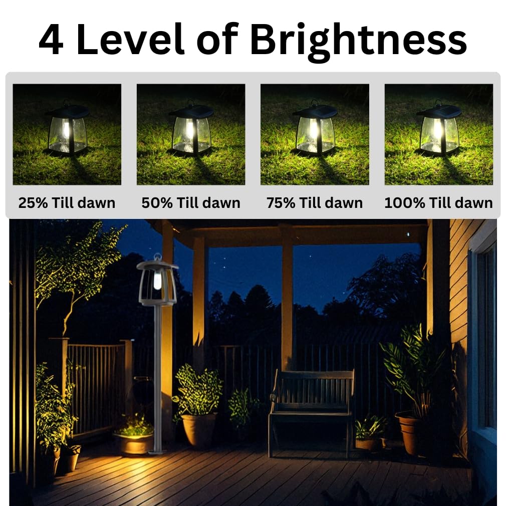Torcia solare a LED in alluminio da 350 lm, impermeabile IP65, controllo touch, 4 modalità di illuminazione, lampada solare per esterni per cortili e campeggio. Regolabile per appendere alla lampada