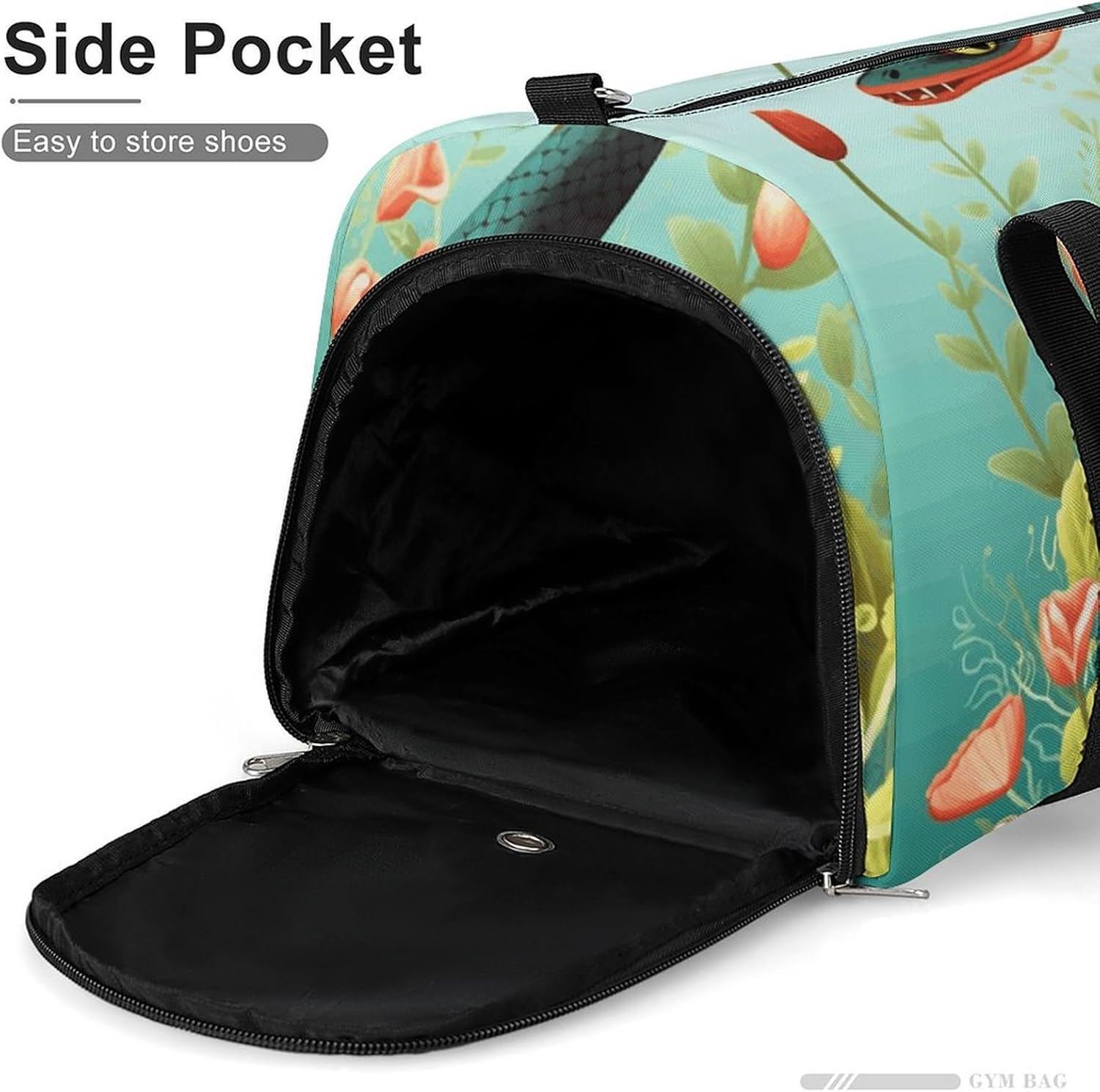 Gym Bag for Men Travel Duffle Bag Snake And Flower Tote Bag Weekender Duffel Bag Weekender Bag for Sports