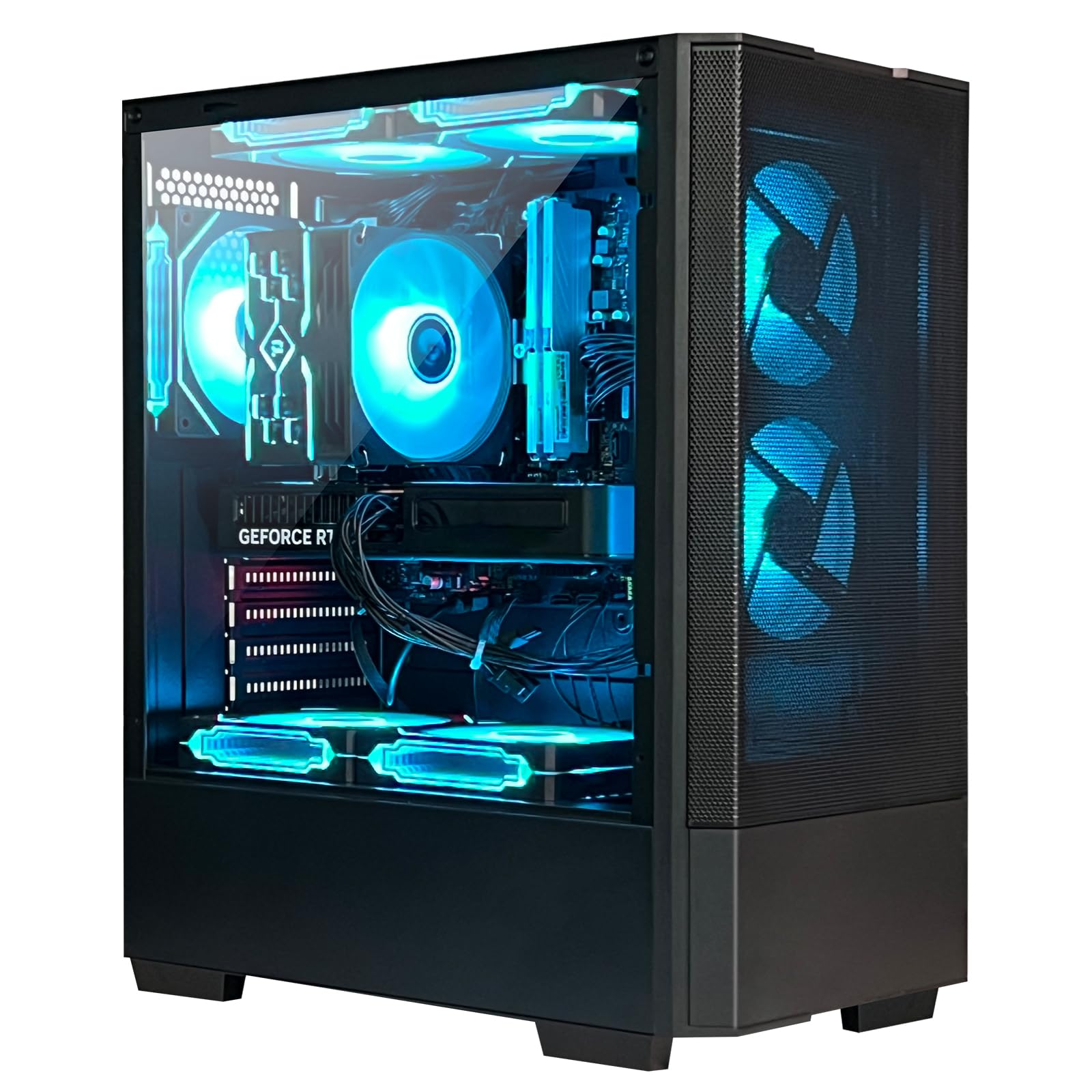 Gaming Desktop PC - AMD R5 5600X GeForce RTX 5060 8GB, 32GB DDR4 RAM,1TB NVMe SSD,ARGB Cooling, Prebuilt Gaming Computer