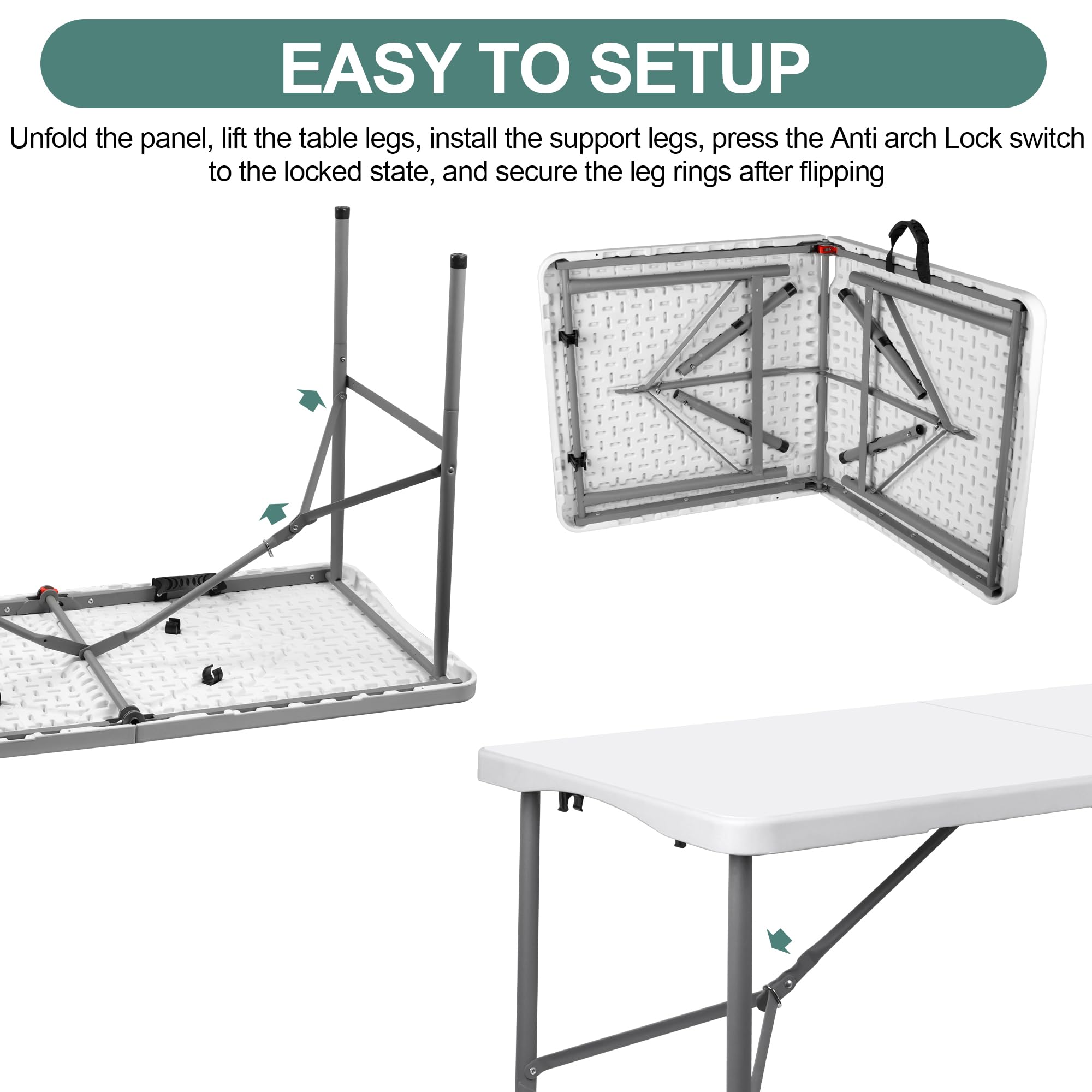 Amazon.com: 4 ft Portable Folding Table, Idustrial Heavy