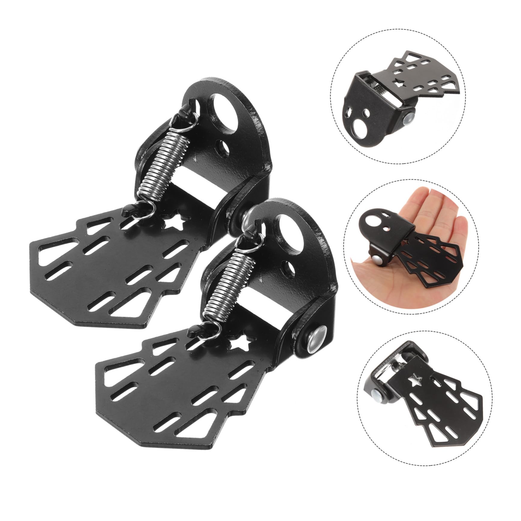 HANABASS Pedali Pieghevoli Per Sedile Posteriore Per Mountain Bike (neri) 2 Pezzi Bici Pedale Del Ciclismo Acciaio