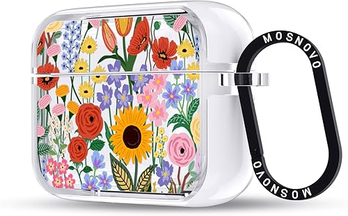 Miniatura 274 de MOSNOVO Funda protectora transparente para AirPods Pro 3, con anillo de metal duro de lujo de doble capa a prueba de golpes, diseñado para AirPods