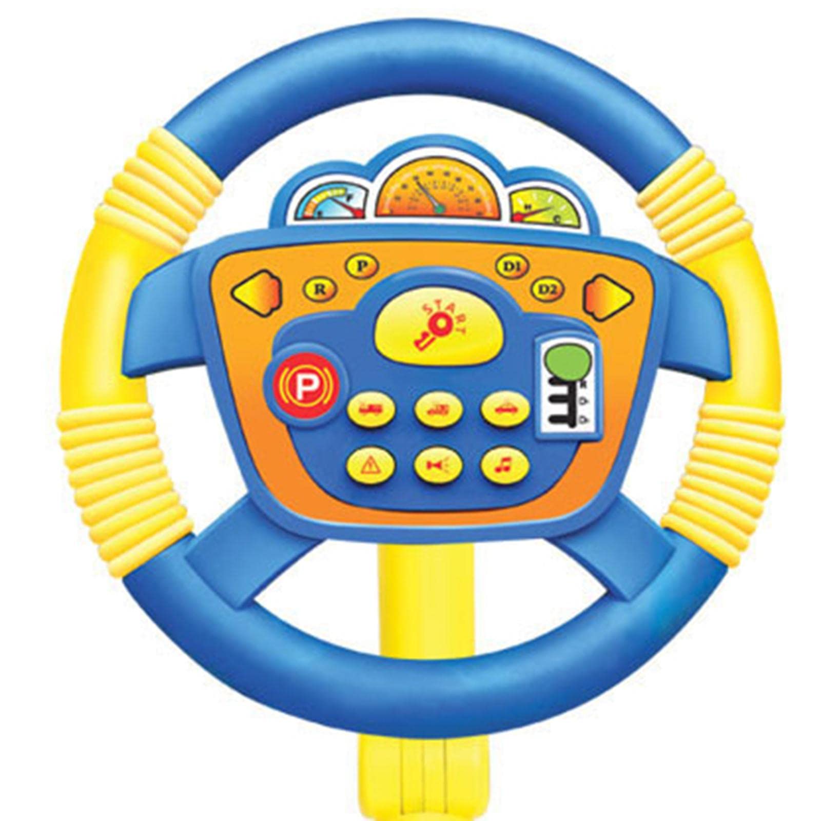 Volante de Juguete Multifuncional Interactivo con Sonido, Volante Eléctrico Giratorio para Niños, Cumpleaños para Niños