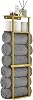 simpletome Towel Racks for Bathroom Storage Shower Organizer with Shelves Wall Mounted Thickened Carbon Steel (Gold)