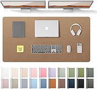 Vista 54 de YSAGi Protector de escritorio de cuero, tapete de oficina, alfombrilla grande para mouse, secante antideslizante de cuero PU, escritorio