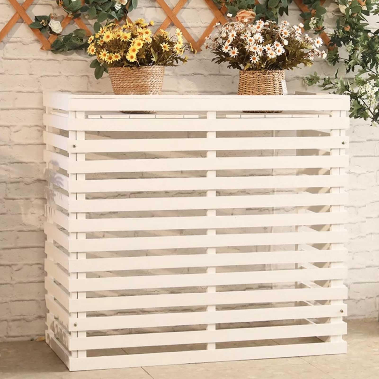 Cubierta de radiador y valla de aire acondicionado resistente a la intemperie, con reducción de ruido, para equipos de piscina, 120 x 60 x 105 cm, color blanco A