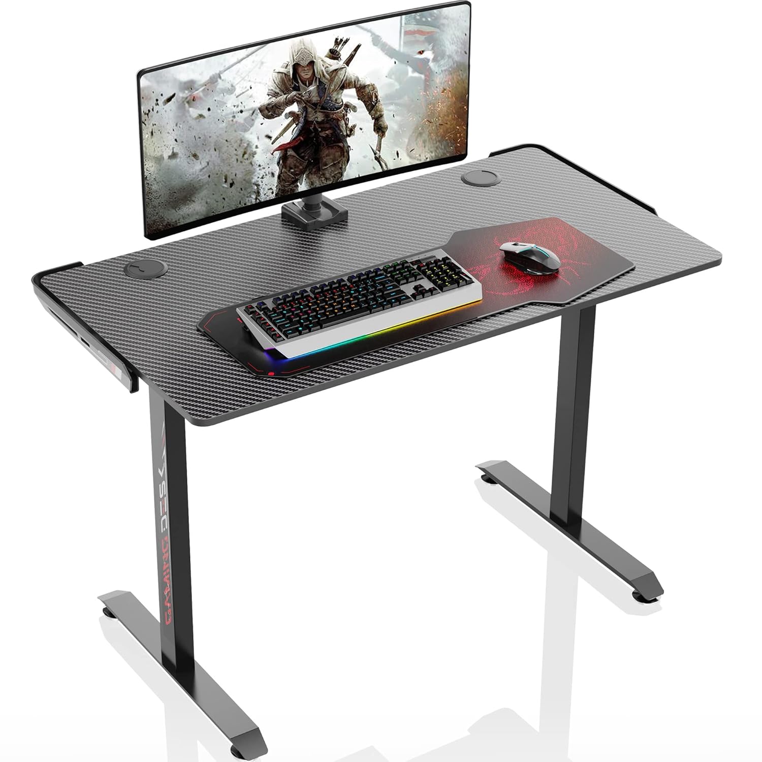 EUREKA ERGONOMIC I1S Black Gaming Desk 43.3" Small Home Office