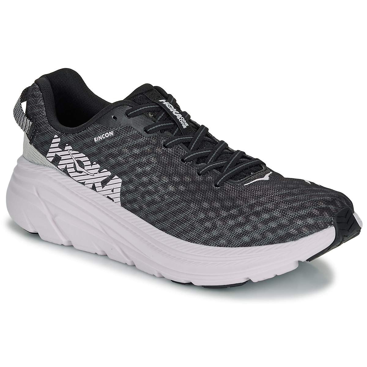 Hoka One One Rincon Road Running Shoes, Black/White