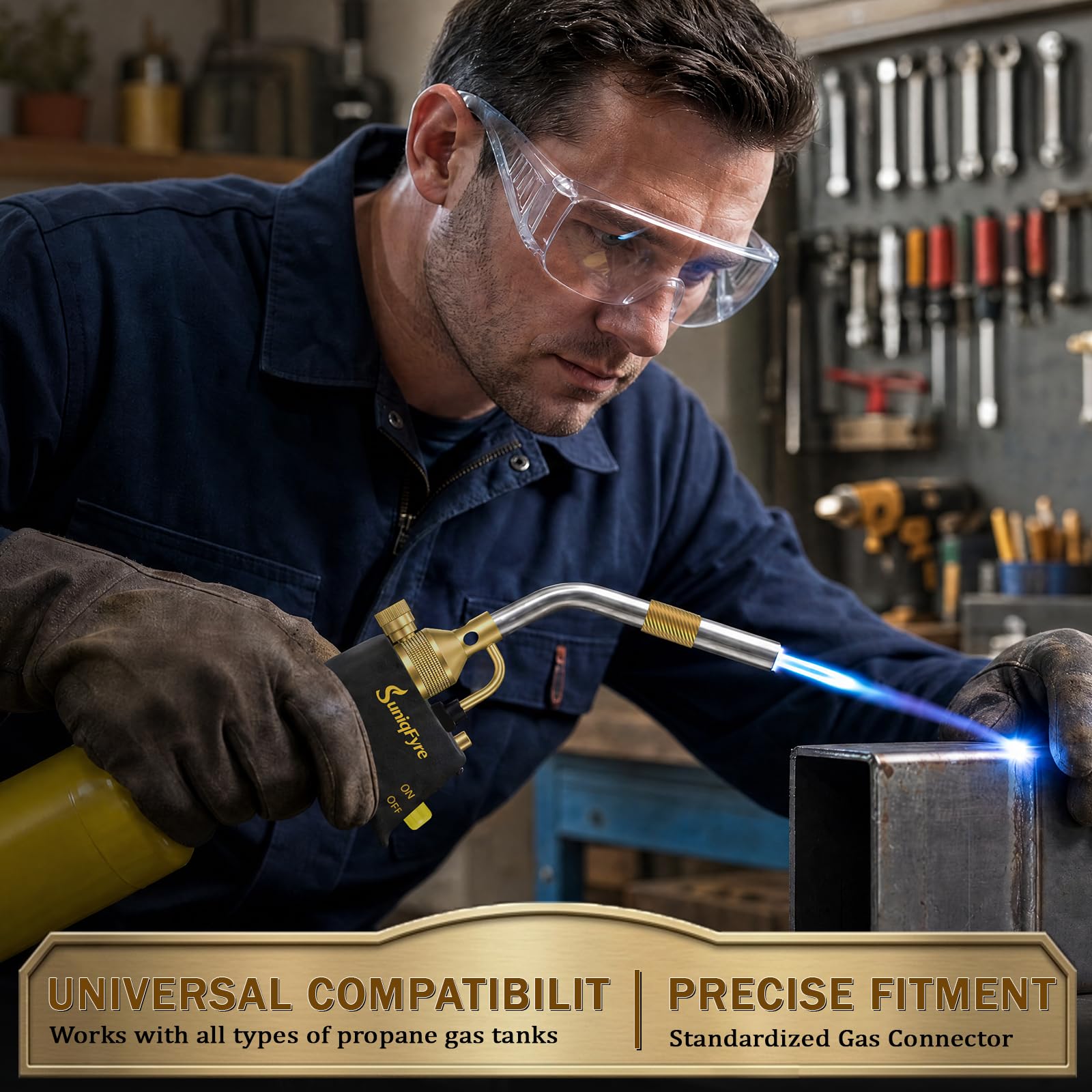 Propane Torch Head, Upgraded 10,000 BTU, Built-in Regulator&Flame Lock, 360° All-Angle Burn Plumbing Torch Compatible with MAPP/MAP-Pro/Propane for Soldering, CSA Certified — Amazon image 6