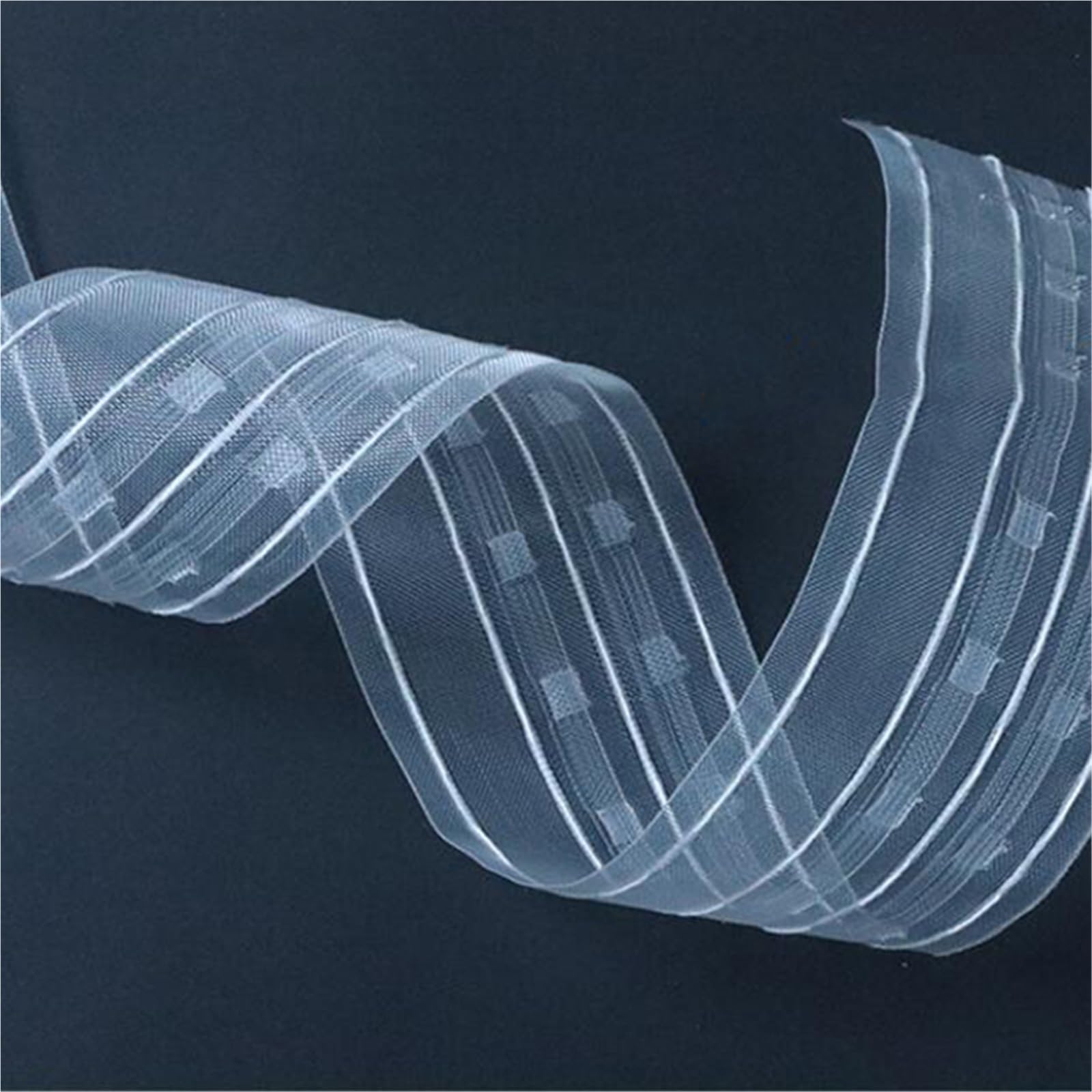 Rufflette pour Rideaux Ruban de tête Rideau Transparent 10/20M, avec Poche for Tige, for Bricolage, Plis plissés, Ruban Traction, Installation en Nylon, décoration Maison(7.5cm*20m)