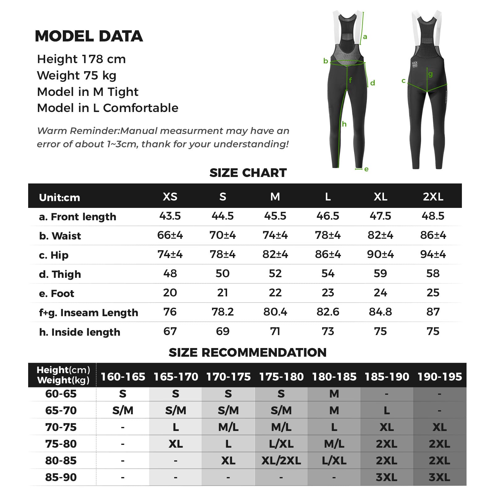 ROCKBROS Road to Sky Pantalones de Ciclismo con Tirantes Largo para Hombre Colutte Verano con Acanalado y Bolsillos Laterales Transpirable