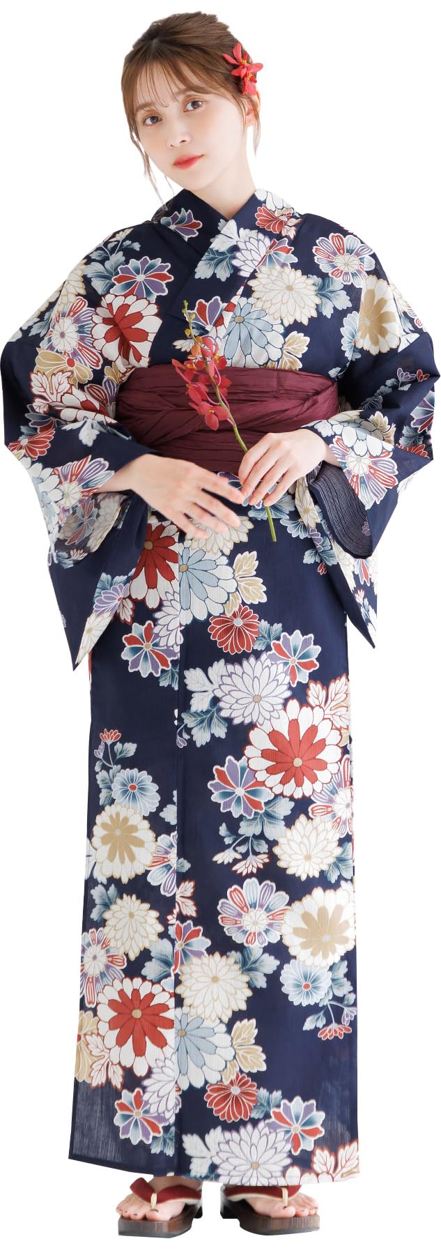 Dita 浴衣 涼風の藍紺牡丹 浴衣 帯 小物セット 涼風の藍紺牡丹 | Dita
