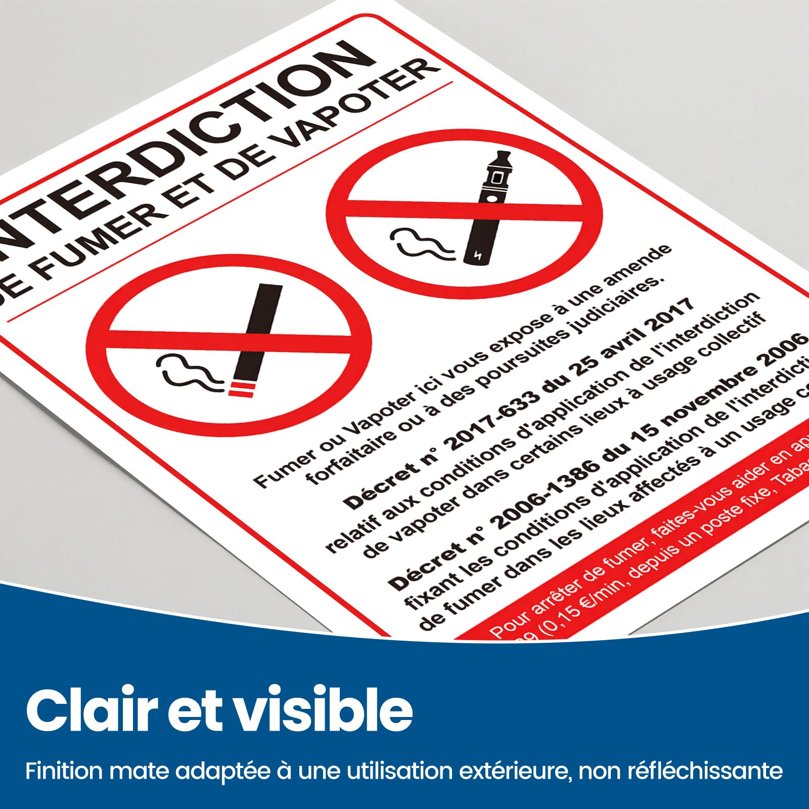 affichage obligatoire entreprise 2026 – Kit 9 Panneaux en PVC Rigide – Surface Brillante Effaçable – Impression UV Haute Définition – Adhésif Intégré et Trous de Fixation Inclus