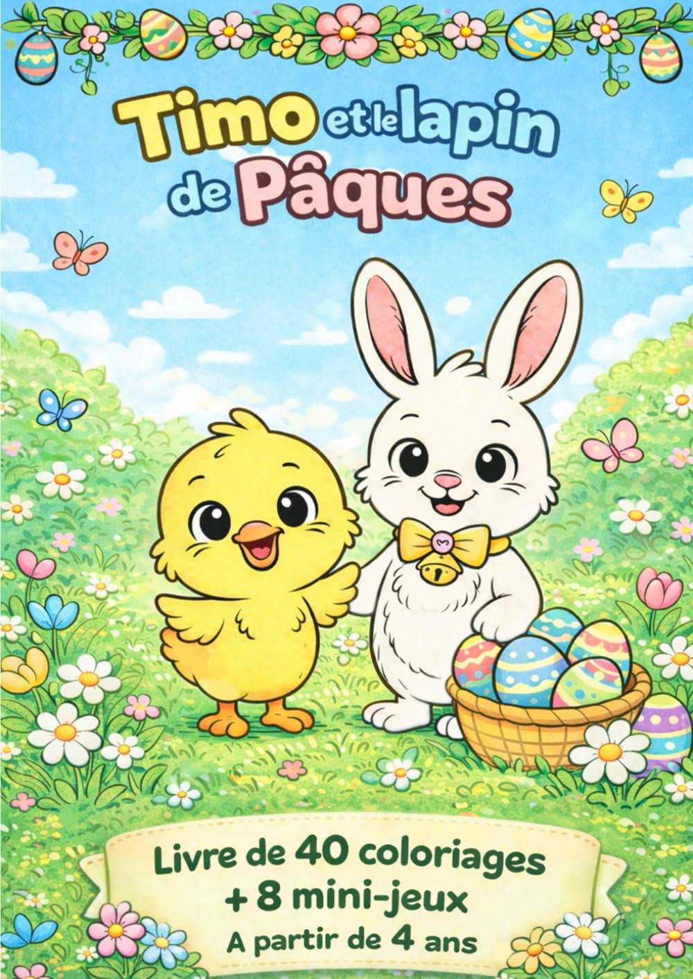 Timo et le Lapin de Pâques : Livre de Coloriage + 8 Mini-jeux + Histoire (Dès 4ans)