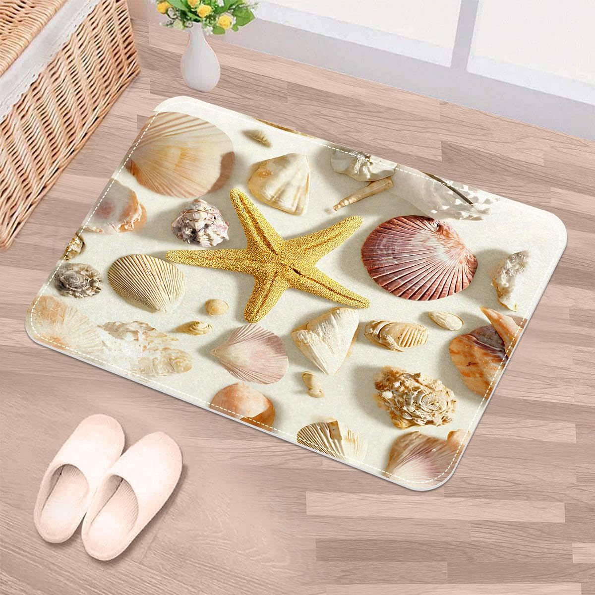 Felpudo de puerta de estrella de mar, tapete de entrada de 50x80 cm para dueños de perros