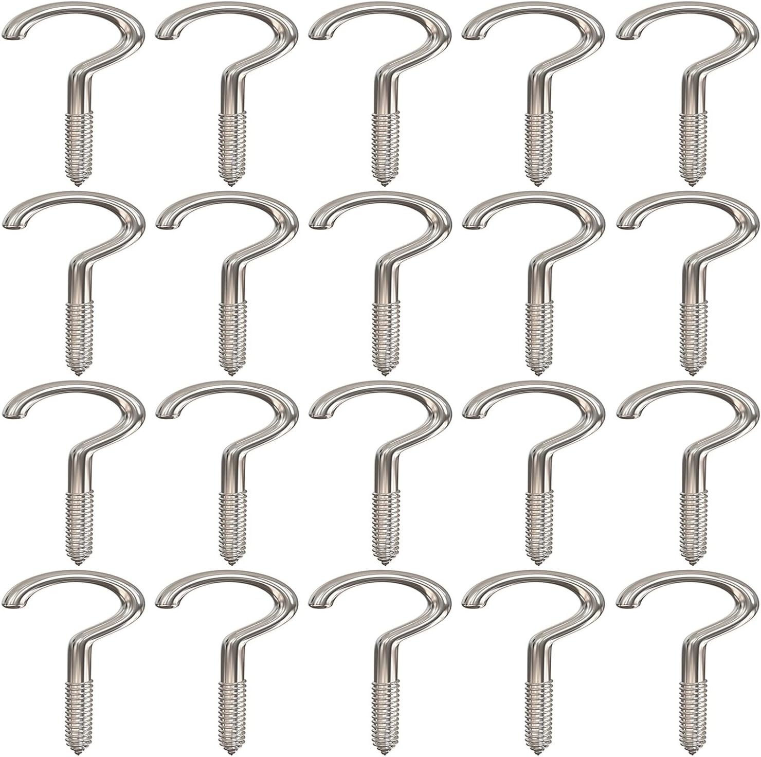 Axe Sickle Silver 1.5 Inch Metal Cup Hook Round End Screw Hook Self Tapping Screw