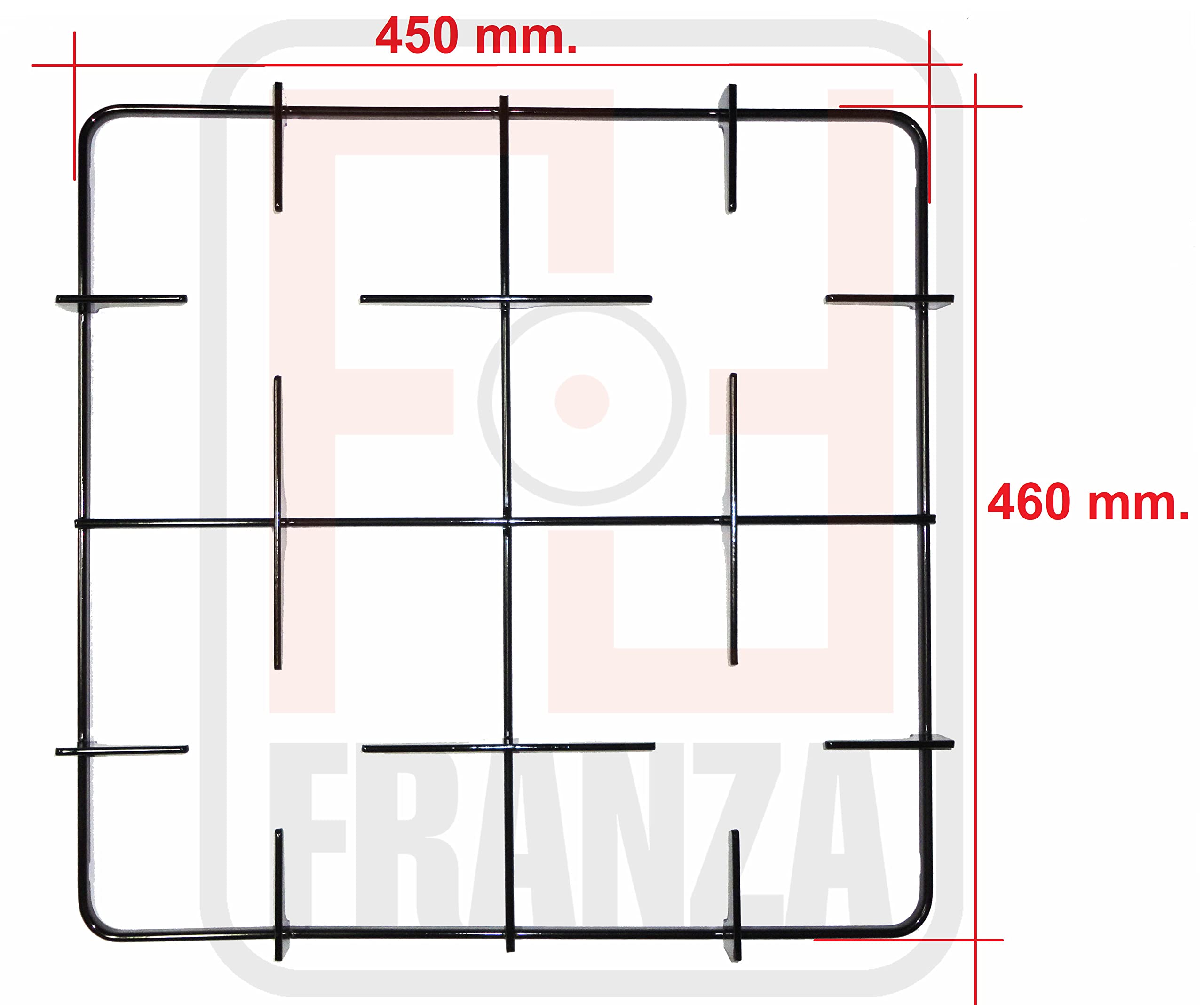 Smeg - Griglia 4 fuochi 460 x 450 mm. in ferro smaltato nero lucido per cucina piano cottura - P5360