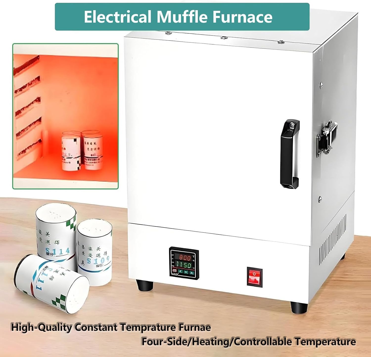 2000W Electric Burnout Oven Kiln,Electric Kiln Furnace 1150℃ Metal Melting Furnace,Lab Enclosed Muffle Furnaces,Closed Laboratory High-Temperature Furnace for Metal Clay Crafting,Metal Melting