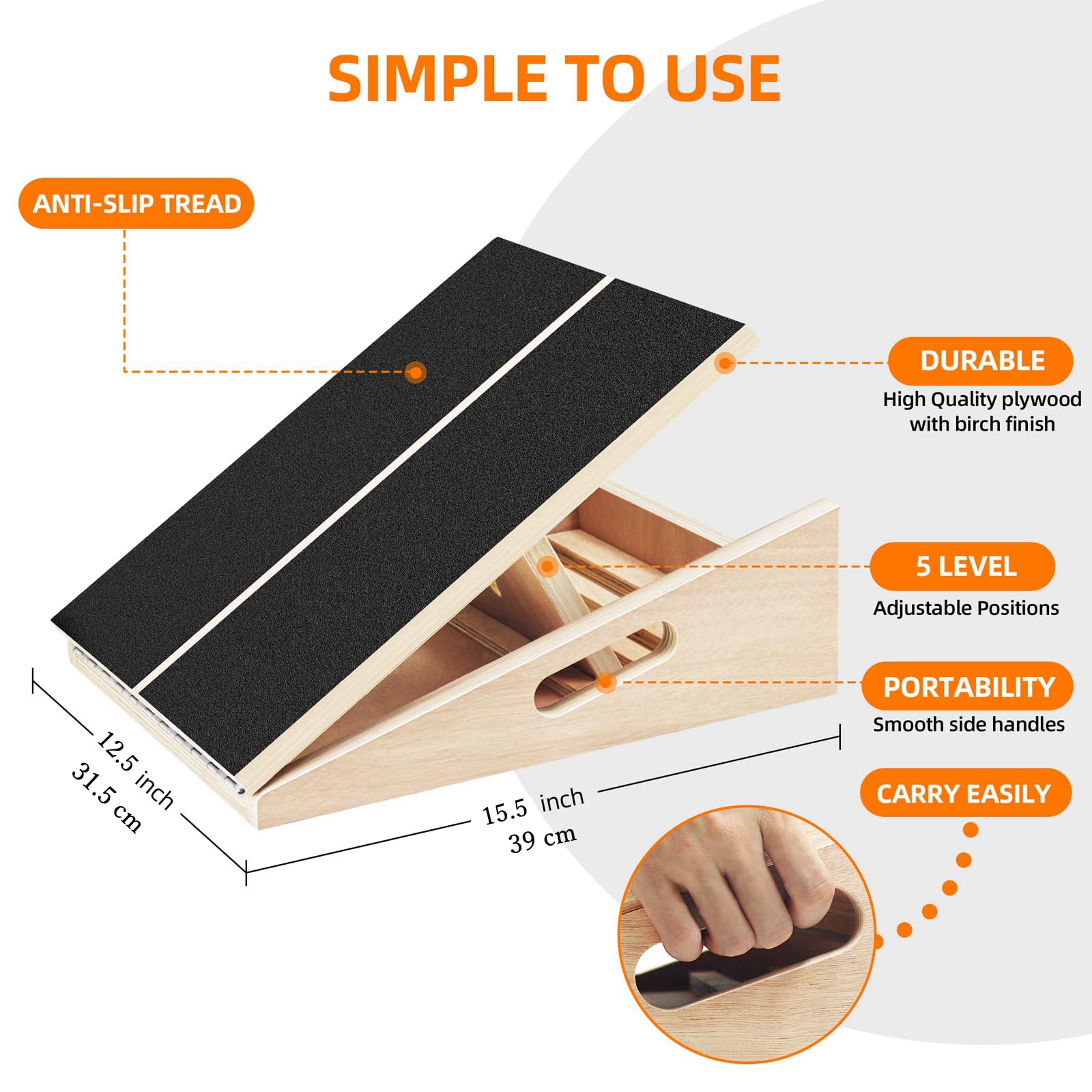 Amazon | 木製ストレッチボード 拉筋板 耐荷重230KG 5段階調節可能