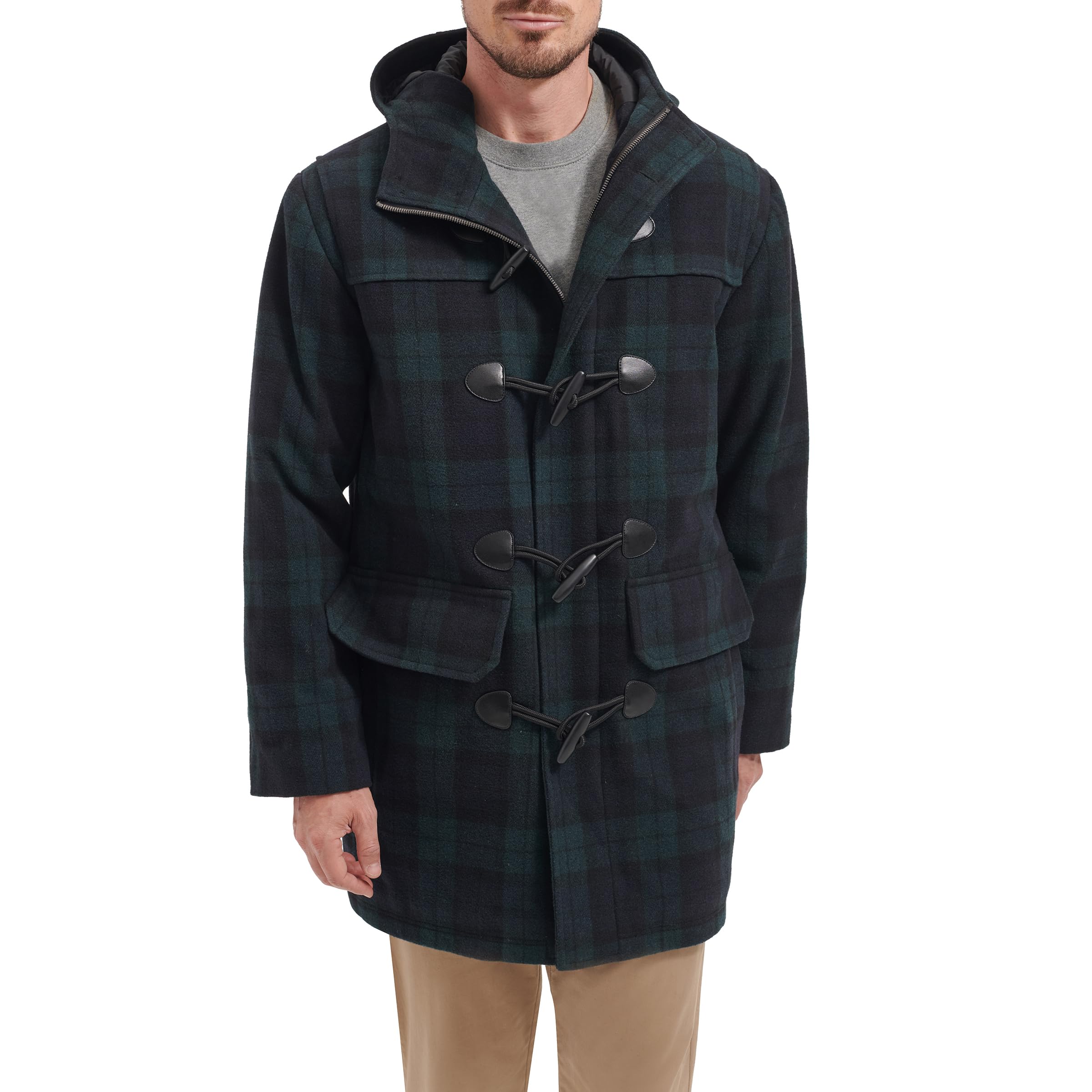 Tommy Hilfiger Mens Tommy Hilfiger Mens Wool Blend Mid-length Toggle Coat