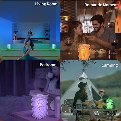 Miniatura 7 de BRIMAX Lámpara de luz nocturna LED regulable, lámpara de mesa que cambia de color, lámpara táctil portátil, lámpara inalámbrica recargable, 8 brillo