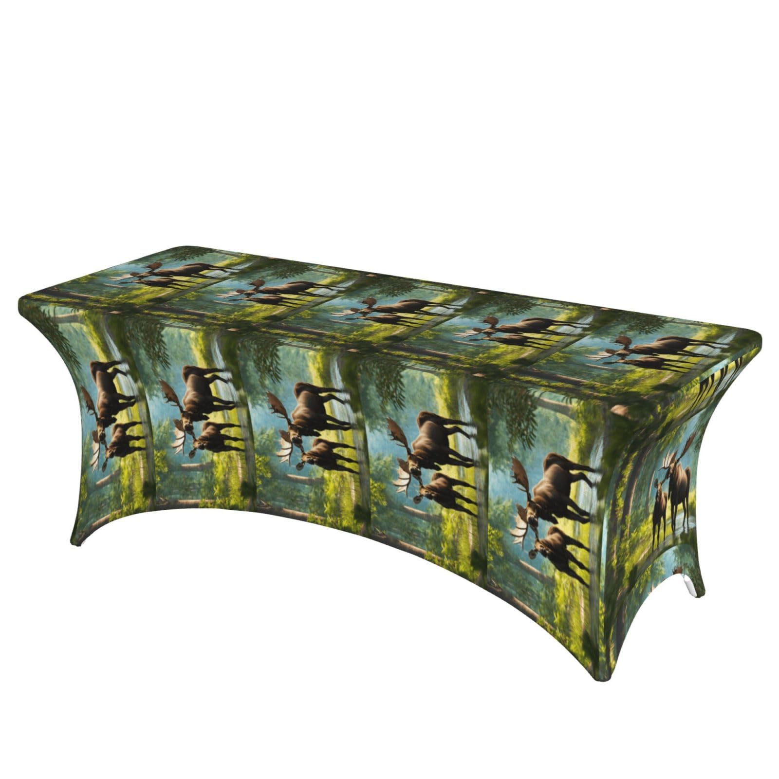 Housse de table élastique rectangulaire à installation facile et anti-glisse