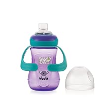 BeeBaby Soft Silicone Spout Sippy Cup with Detachable Handle, 100% BPA Free and Leak Proof Sipper