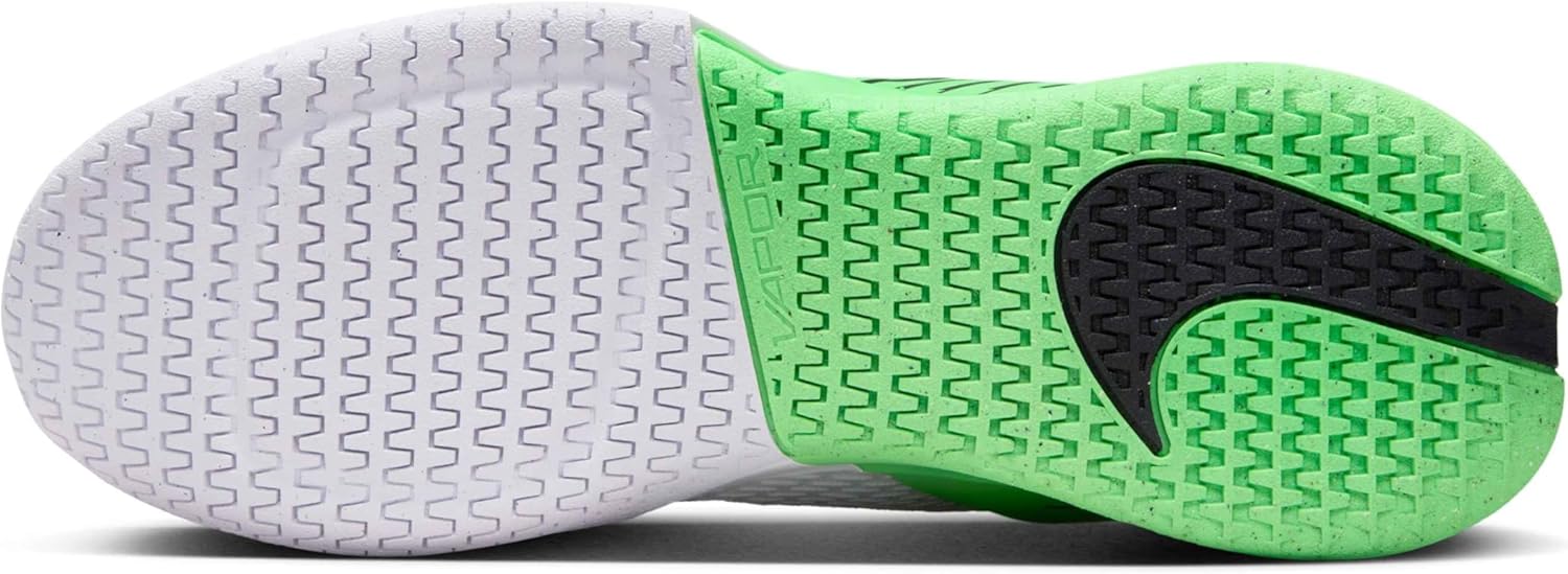 NikeCourt Air Zoom Vapor Pro 2 Women's Hard Court Tennis Shoes (DR6192-105, White/Poison Green/Black) Size 5.5