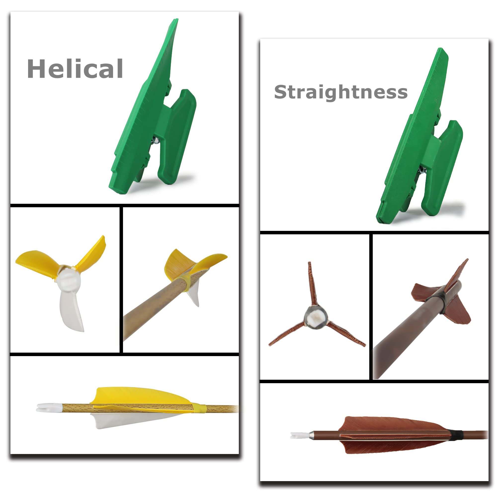 Archery Fletching Jig avec pinces hélicoïdales droites et droites, plumes d'empennage, outil d'autocollant pour flèches de flèches à arc et à arbalète DIY