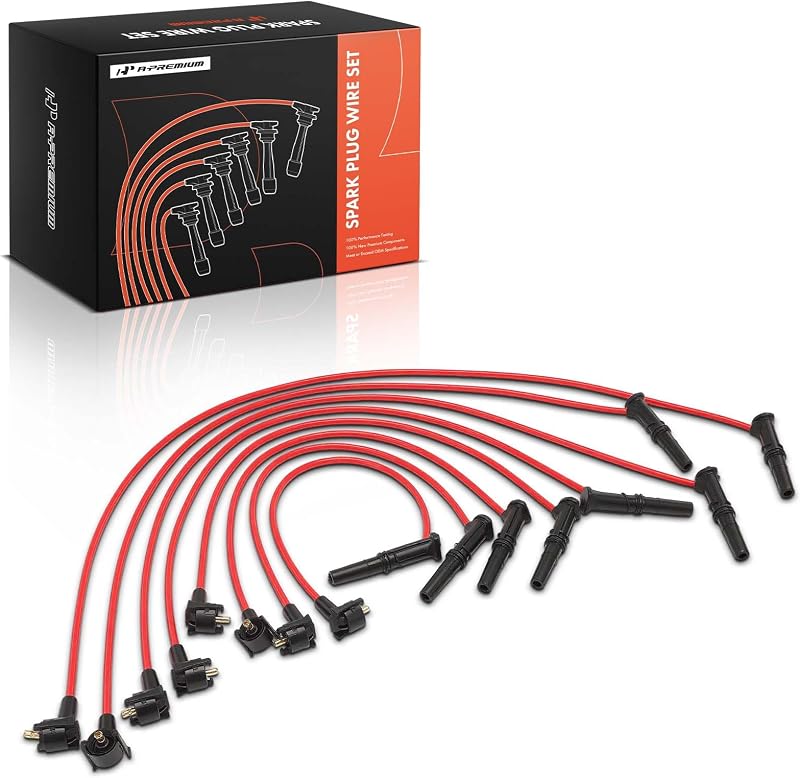Jogo de cabos de vela A-Premium 8 mm com núcleo de cobre para Ford e Lincoln – 8 unidades