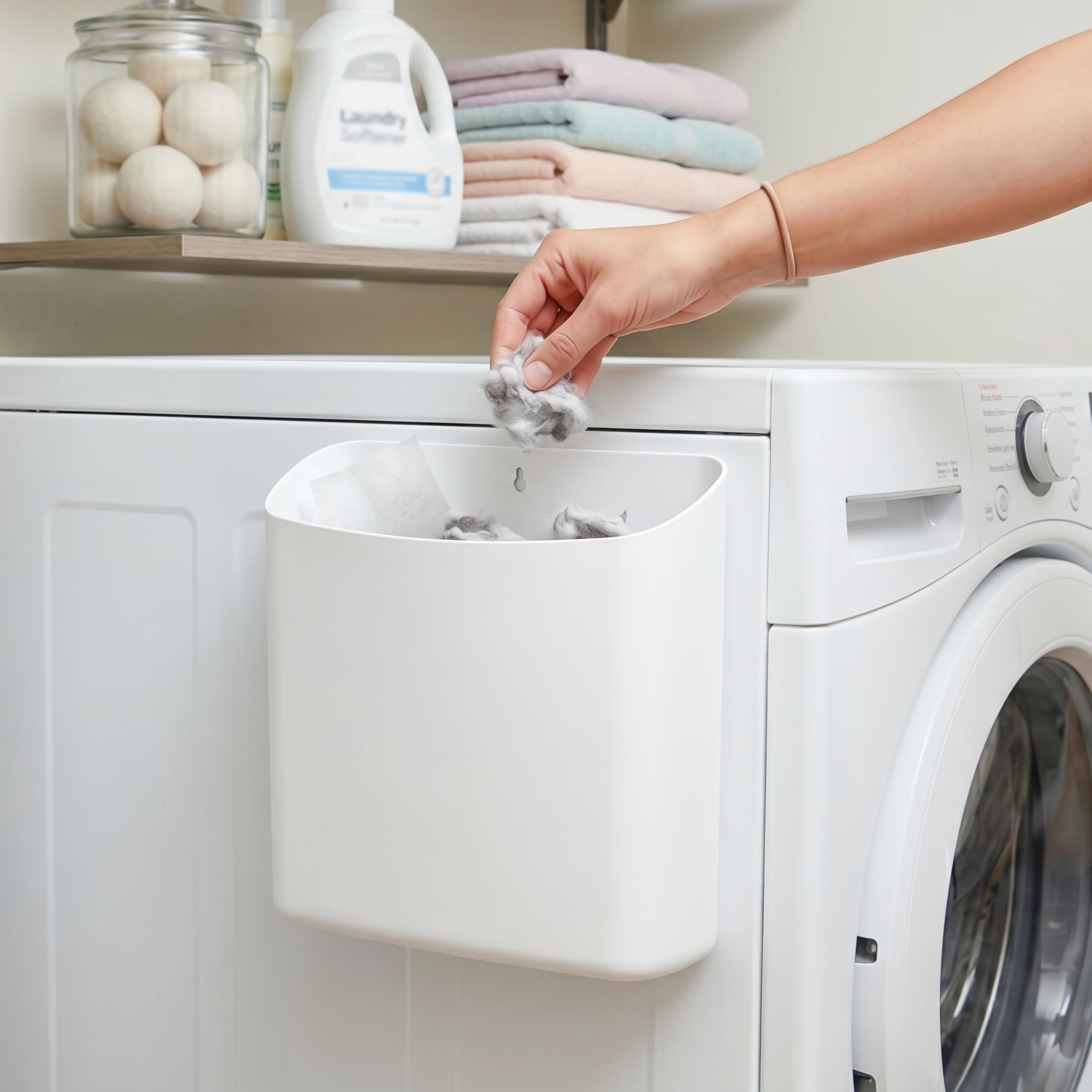 Magnetic Lint Bin - Wall Mounted Laundry Organizer -7 Magnetic Lint Bin - Wall Mounted Laundry Organizer -7