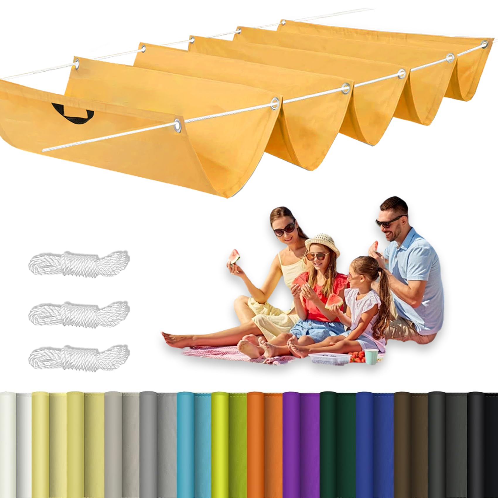 Voile d'ombrage imperméable anti-UV 0.8x14m avec œillets et corde