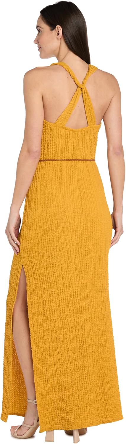 R&M Richards Women's Sleeveless Maxi Dress W/Loop Back & Boho Belt - Spring & Summer Daytime Style - Image 4