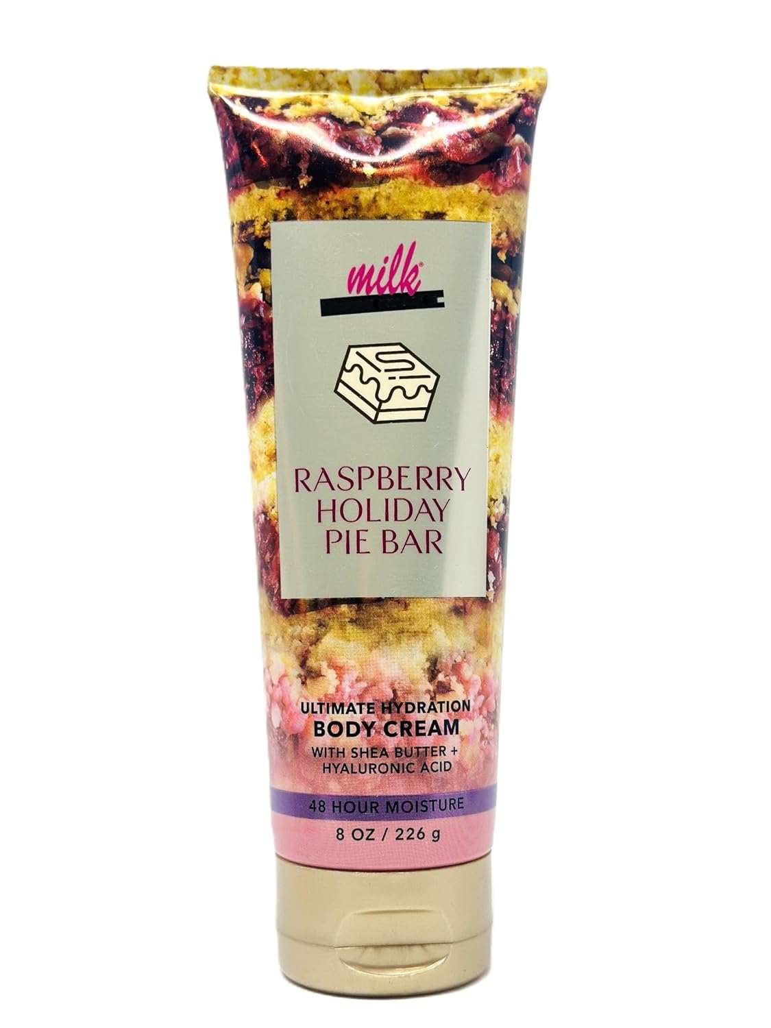 Bath and Body Ultimate Hydration Body Cream (8 oz / 226 g, Raspberry Holiday Pie Bar)