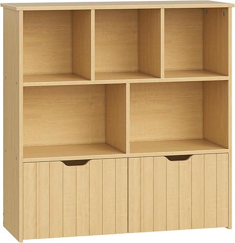 Miniatura 10 de HOOBRO Organizador de almacenamiento de juguetes, organizadores de juguetes y almacenamiento con 2 cajones móviles y 5 cubículos, estante de pecho