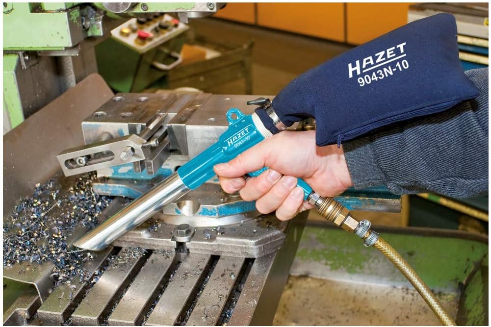 HAZET suction/blow gun 9043N-10 I practical one-hand switch, with metal housing, vacuum level: 7.0.20 inHg I for vacuuming dirt into the dust bag and blowing out surfaces