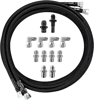 Transmission Cooler Lines - Upgraded 6AN 70-inch Automotive Replacement Black Nylon Braided Hose, Compatible with GM Chevy Ford Turbo 700R4 4L60E 4L65E 4L80E