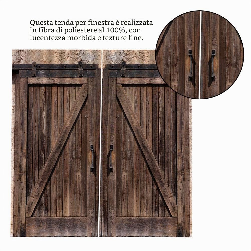 Tenda Oscurante 3D Porta Legno Finestra, 170 x 200 cm