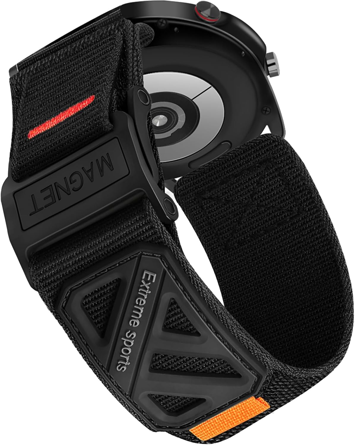 Compatible with Samsung Galaxy Watch 3 45mm/Galaxy Watch 46mm/Gear S3 Frontier/Classic, featuring a 22mm nylon magnetic buckle strap, specifically designed for men.