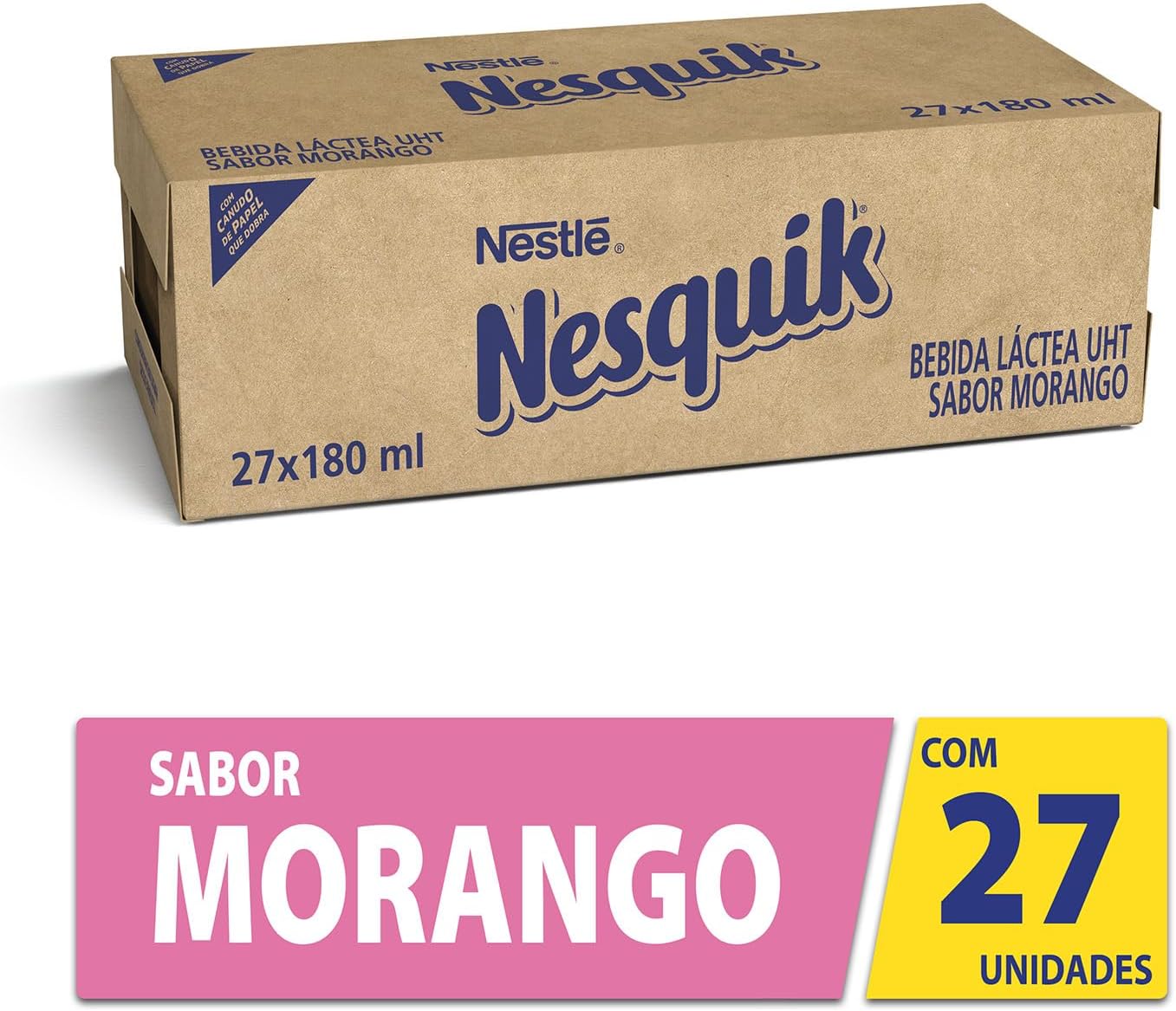 Bebida Lactea NESQUIK Morango 180ml – 27 unidades