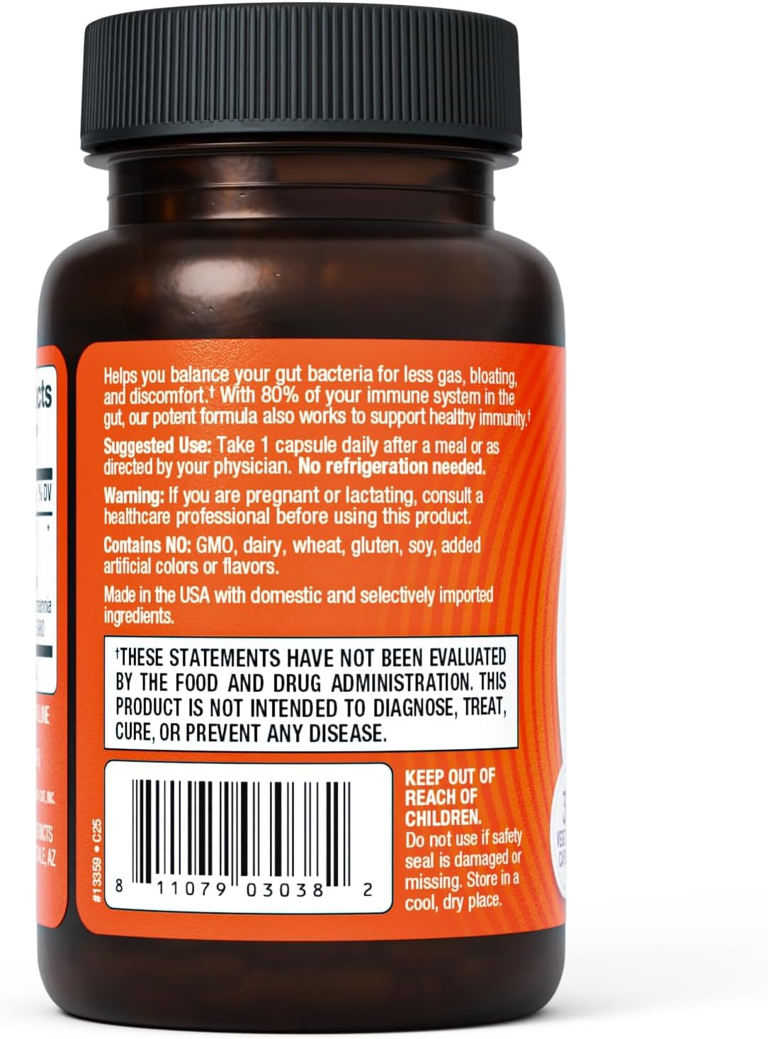Ultra Spore Probiótico con cepas vivas, probiótico diario a base de suelo para apoyo digestivo y salud intestinal, sin soja, sin lácteos, sin gluten, probióticos no refrigerados, 30