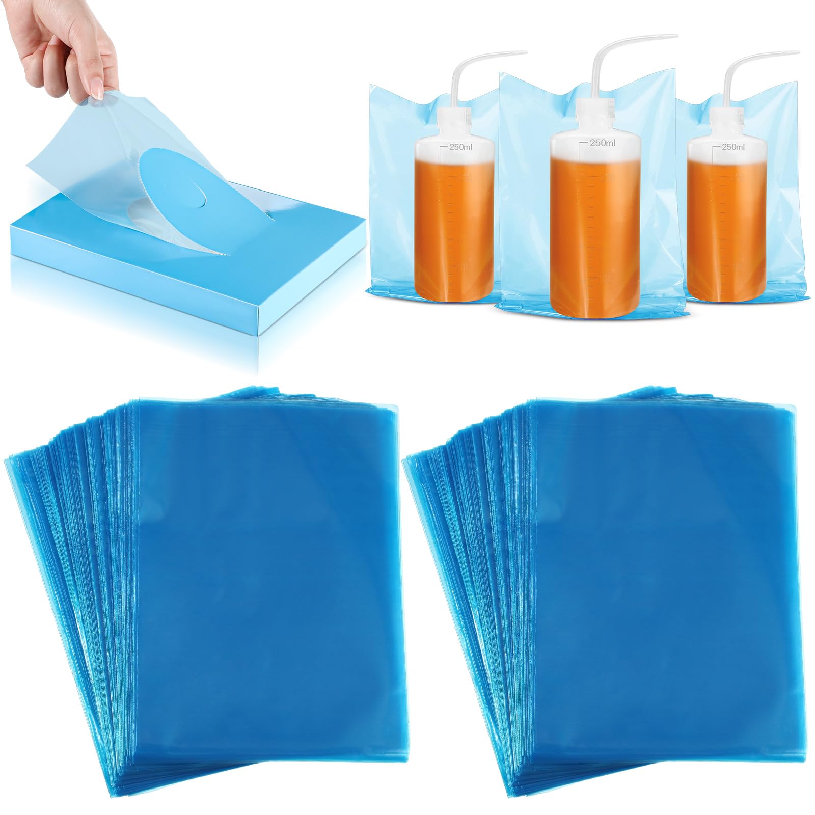 Harloon 500 Pcs Disposable Tattoo Bottle Bags Tattoo Squeeze Bottle Bag 6 x 8 Inch Disposable Plastic Bags for Cleaning Supplies(Blue)