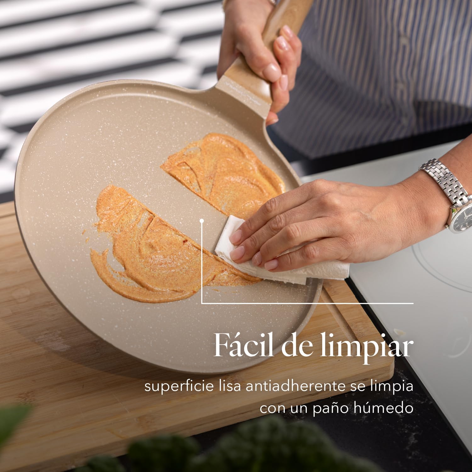 FLORINA Sartén de Crepes - Aluminio OSLO (28 cm) I Recubrimiento Antiadherente Cerámico I Resistente al Calor | Sartén para Crepes Adecuada para Cocinas de Inducción, Gas y Eléctricas